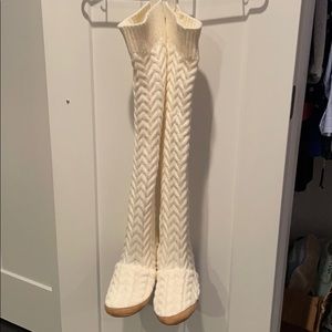 Knee high Knit Moccasins W Size M around size 7